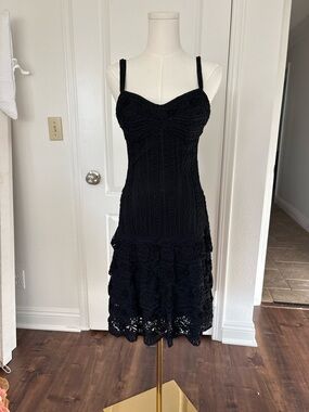 INSANE black crochet fairy dress Sue Wong